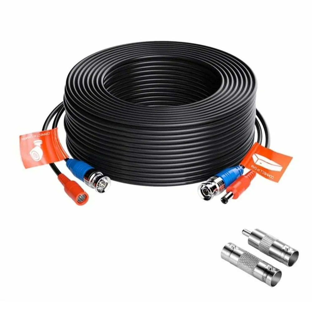 ZOSI CCTV Security Camera BNC Cable 100ft Wire Cord Video Power Cable Black